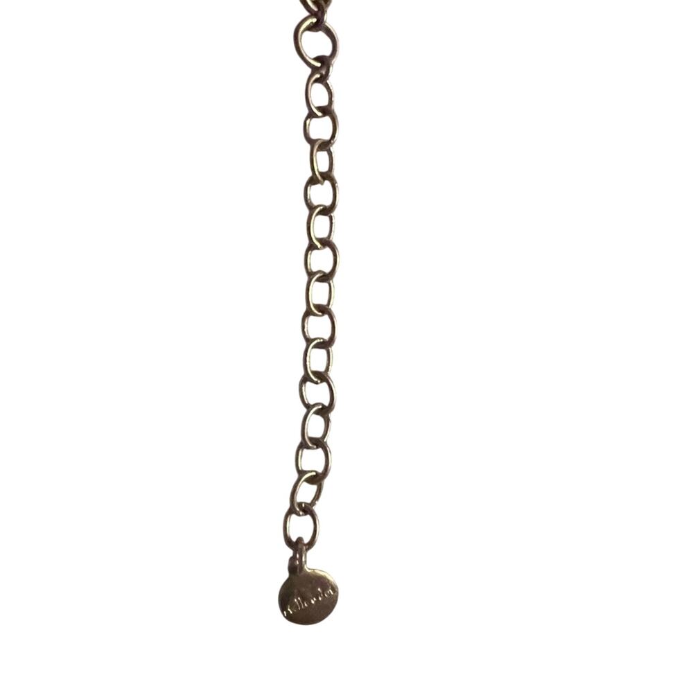 Vtg Stella & Dot Quill Matte Gold Tone Faux Marble Spike Necklace dainty Retro - Picture 5 of 5